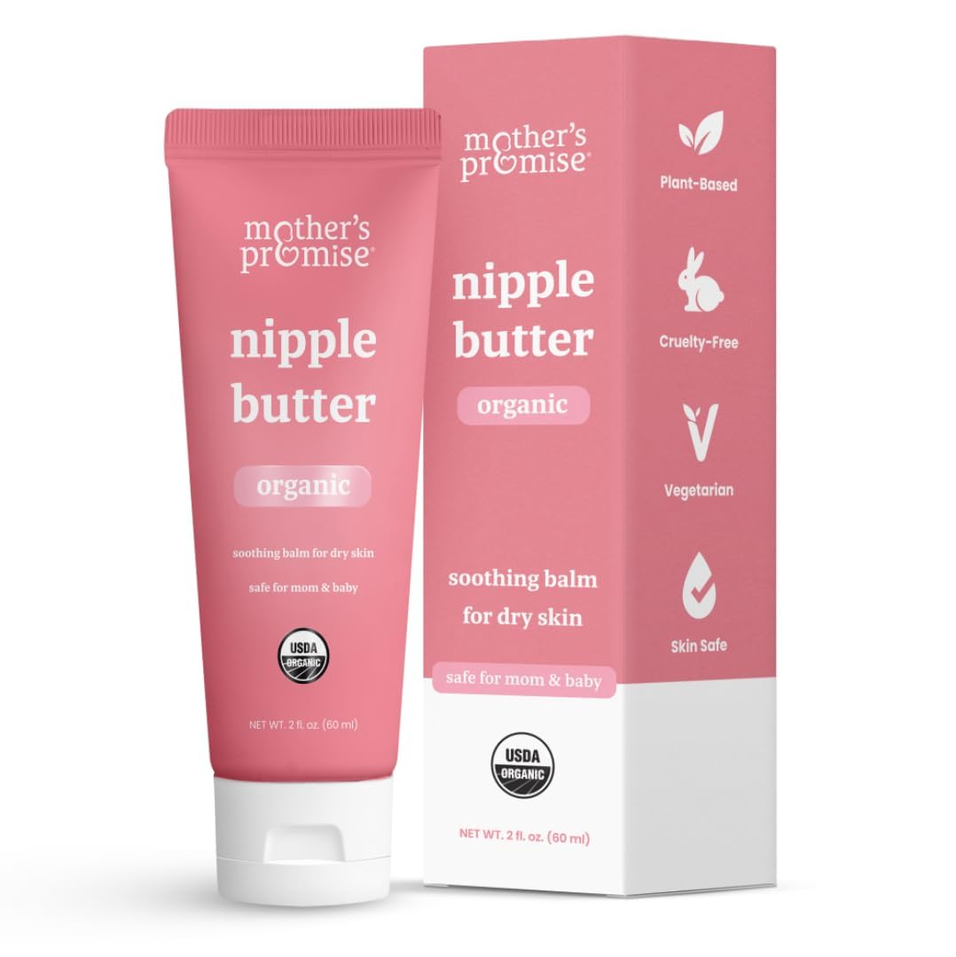 Organic Nipple Cream for Breastfeeding Mothers | Lanolin-Free Nipple Butter, Saf