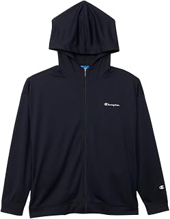 Champion Zip Hooded Shirt Long Sleeve Hoodie, UV Protection, Antibacterial, Odor Resistant, Quick Drying, Script Logo, Rash Guard