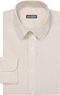 Van Heusen Pinpoint Regular Fit Striped Button Down Dress Shirt for Men
