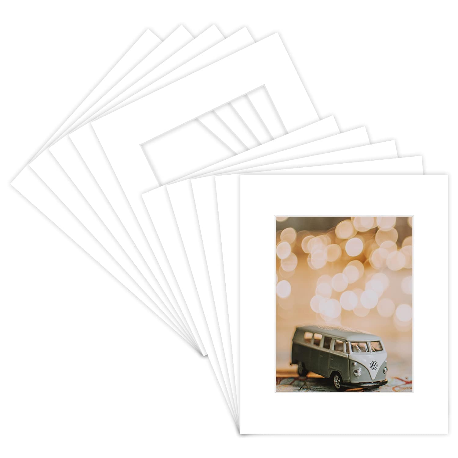 Golden State Art, 10 Pack 16x20 White Picture Mat for 11x14 Photos