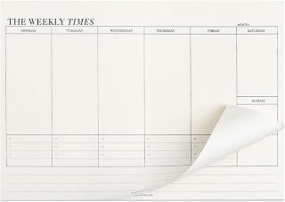 Weekly Planner Pad B5, 60 Undated Tear-Off Sheets, 24.5 x 17.5 CM | Minimalist Layout, Spacious Writing Area, Weekly To-Do Organiser For Home, School, Office Or Study