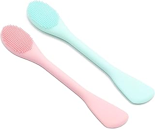 Facial Cleansing Brush, 2 in 1 Silicone Brush & Scrubber, Exfoliating and Massaging Tool for Blackhead Removal, Makeup Applicator