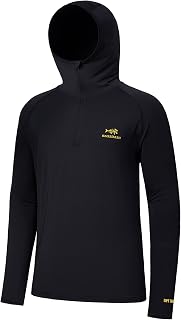 Bassdash Men’s UPF 50+ 1/4 Zip Fishing Hoodie Shirt Quick Dry Performance Long Sleeve Sun Protection FS24M