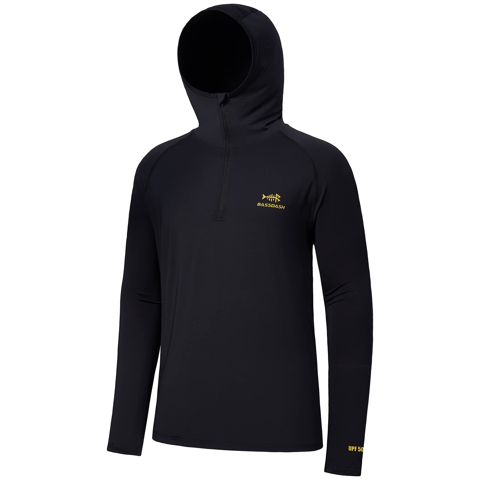 Bassdash Men’s UPF 50+ 1/4 Zip Fishing Hoodie Shirt Quick Dry Performance Long S