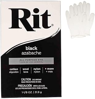 All Purpose Concentrated Rit Dye Powder Single Pack with Plastic Gloves for Clothing, Décor, and Crafts – Black