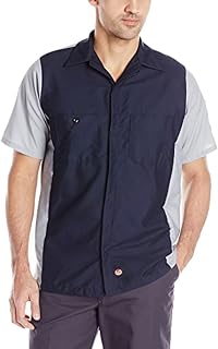 Red Kap Men's Short Sleeve Solid Crew Shirt Button-Down Shirt