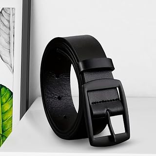 Ceinture en cuir synthétique pour homme, ceinture classique tendance pour formelle et décontractée, ceintures habillées avec boucle en alliage – Cadeau pour homme