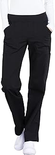 Cherokee Women's Scrub Pants Mid Rise Straight Leg Pull-on Cargo Pant with 6 Pockets & 2-Way Stretch Fabric - WW170