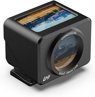 CHI Sight 28mm Optical Waist Level Viewfinder (35/50mm) - Black | All Aluminum Built with Detachable Anti-Glare Hood, Adjustable Hot/Cold Shoe for Digital / Mirrorless / Film Cameras