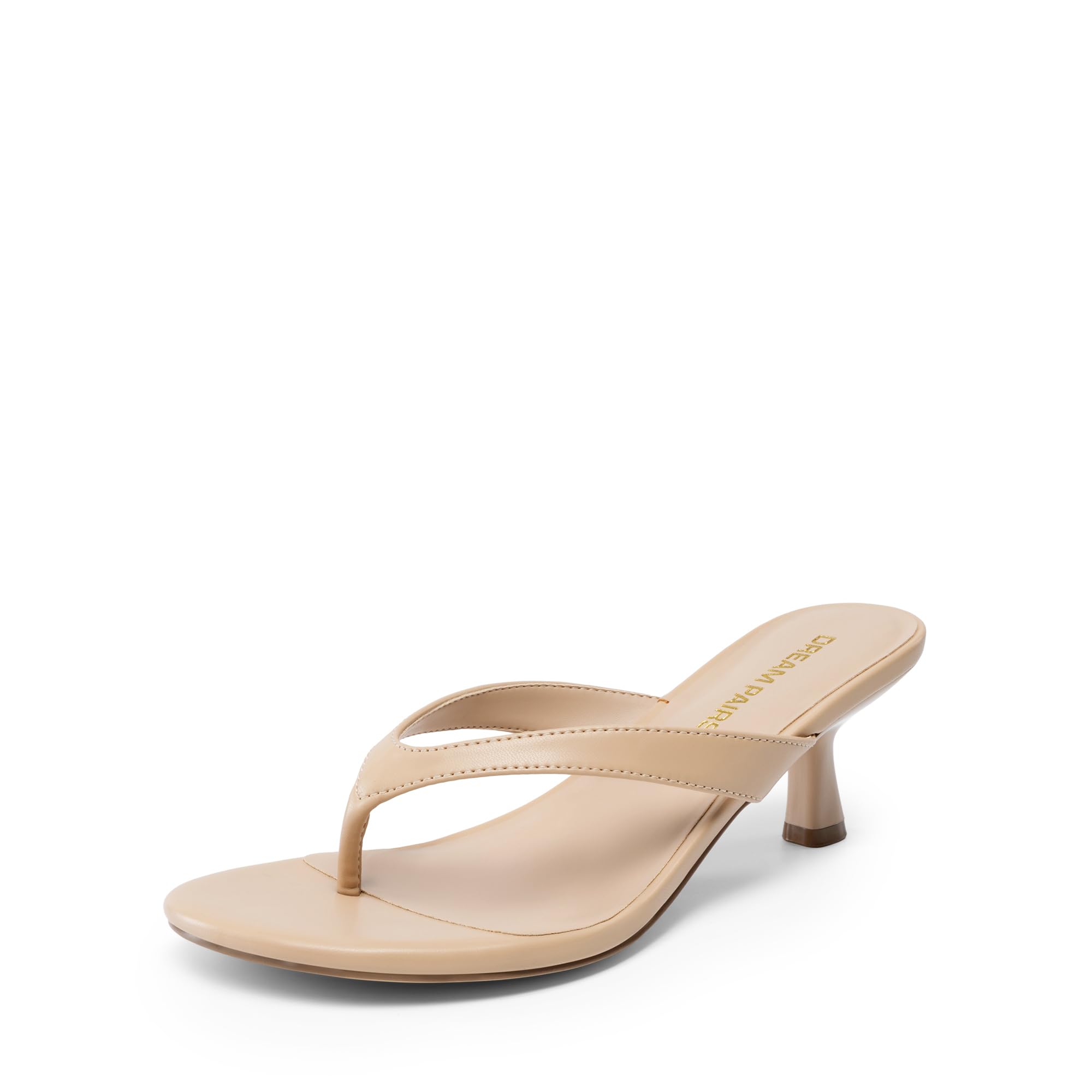 DREAM PAIRS Tongs à talon bas avec lanière, chaussures d'été élégantes à enfiler