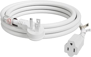 FIRMERST 15A Flat Plug Low Profile Extension Cord, 6 Feet, 14AWG, White