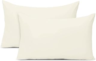 Cotton New Ivory Housewife Percale Pillowcases 2 Pack 48x74, 100% Long Staple Combed Cotton Pillow Cover, Plain Weave Standard Housewife PillowCase (New Ivory Pillow Cases 2 Pack) - Pizuna