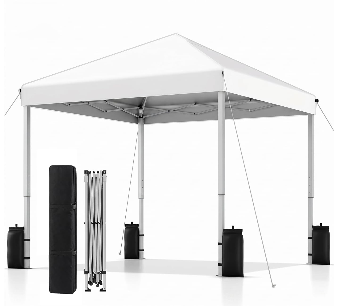 SANWAY 10x10 Pop Up Canopy Tent, One Push One Person Setup, Silver White | Water