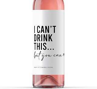 Pregnancy Announcement Wine Labels - Baby Coming Soon Announcement for Partner, Parents, Grand Parents, Auntie, Cousin & Friends - Alternative to Card - Baby Reveal Wine Label (Pack of 2)
