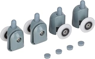 AMONIDA Shower Door Bottom Rollers Stainless Steel Smooth Sliding for Bathroom, 4 Pack Pulleys Wheels for Most Shower Rooms, Glass Doors Replacement Rollers (single wheel)