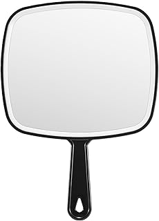 BEFUI 12.4" Lx 9" W Handheld Mirror, Wide View Shower Mirror, Black | Hangable, Hand Salon Mirror with Handle, Barber mirror,Distortion-Free, Hand Mirror for Men and Women, for Makeup, Shaving