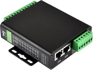 Waveshare 8-Channel RS485 to RJ45 Ethernet Serial Server, Independent Operation, Rail-Mount Isolated Module, Bi-Directional Transmission, Modbus Gateway, Transparent Communication, with PoE Function