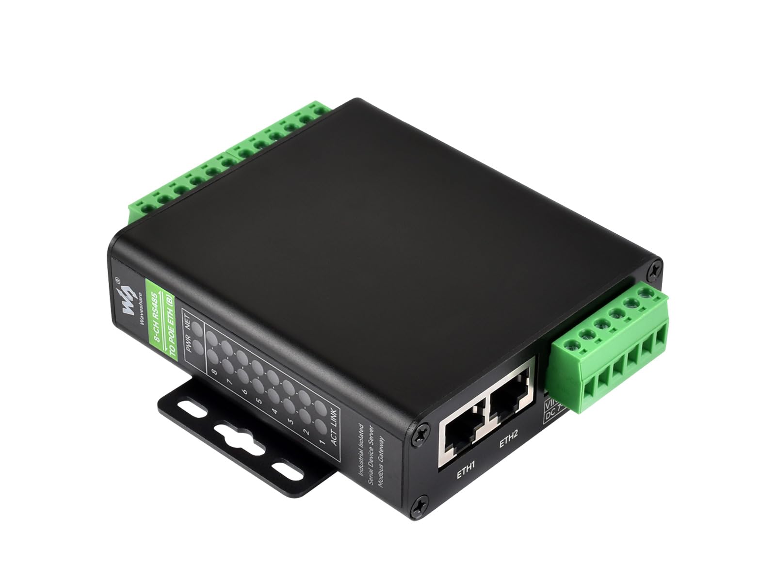 Waveshare 8-Channel RS485 to RJ45 Ethernet Serial Server, Independent Operation,