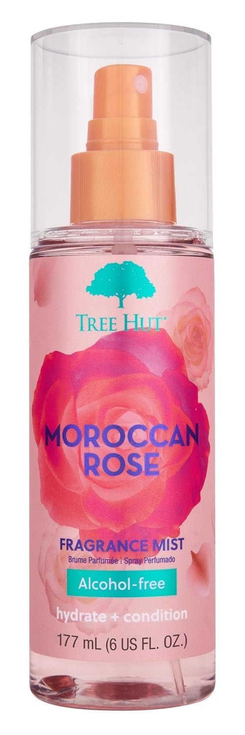 Tree Hut Moroccan Rose Hair & Body Mist, Alcohol-Free Body Spray, 6 Fl Oz | Alco