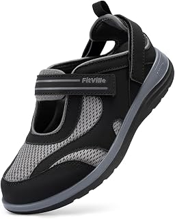 FitVille Women's Shoes Wide Foot Walking Shoes Comfortable Breathable Sandals with Arch Support