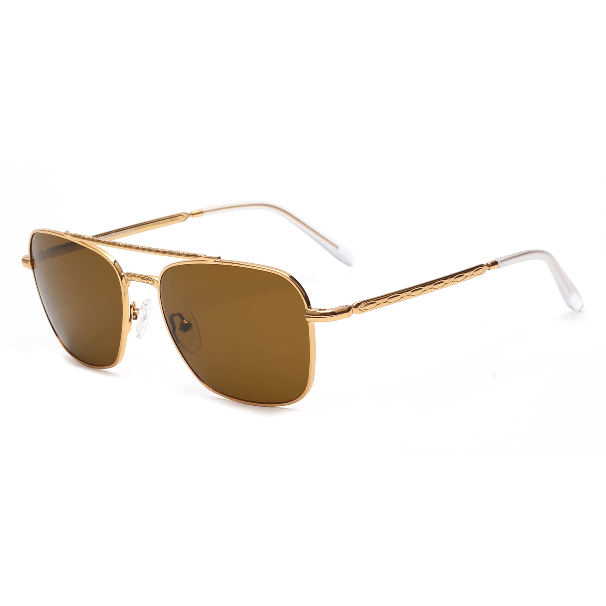 JIM HALO Retro Square Flat Glass Lens Sunglasses