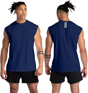 Holure Pack of 1, 3 or 5 Men's Cotton Gym Tank Tops - Sleeveless Training Tank Tops, Athletic T-shirts, Muscle Tank Tops for Workout and Bodybuilding.