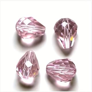 50pcs 6x8mm Faceted Orange Clear Faceted Austrian Crystal Glass Spacer Beads K9 for Earring Bracelet Jewelry Making DIY Crafts Making