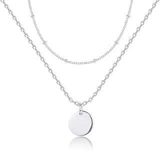 PAVOI 14K Gold Plated Layered Chain Necklaces for Women, Minimalist Pendant