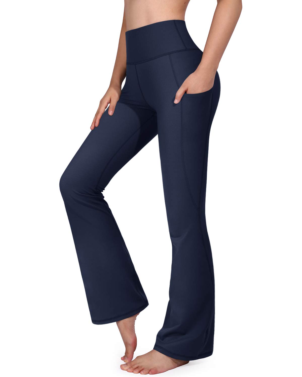 G4Free Pantalon de Yoga et Pilates Femme Bootcut à Fond Cloche avec Poches Panta