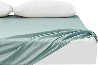 Kumori 100% Cotton Fitted Sheet, No Pilling, Queen, Gentle on the Skin, Absorbent, Quick Drying, Durable, Washable, All Seasons, Fits Bed/Mattress/Futons, Mattress Cover, Bed Sheet, 63.0 x 78.7 inches (160 x 200 cm), Olive