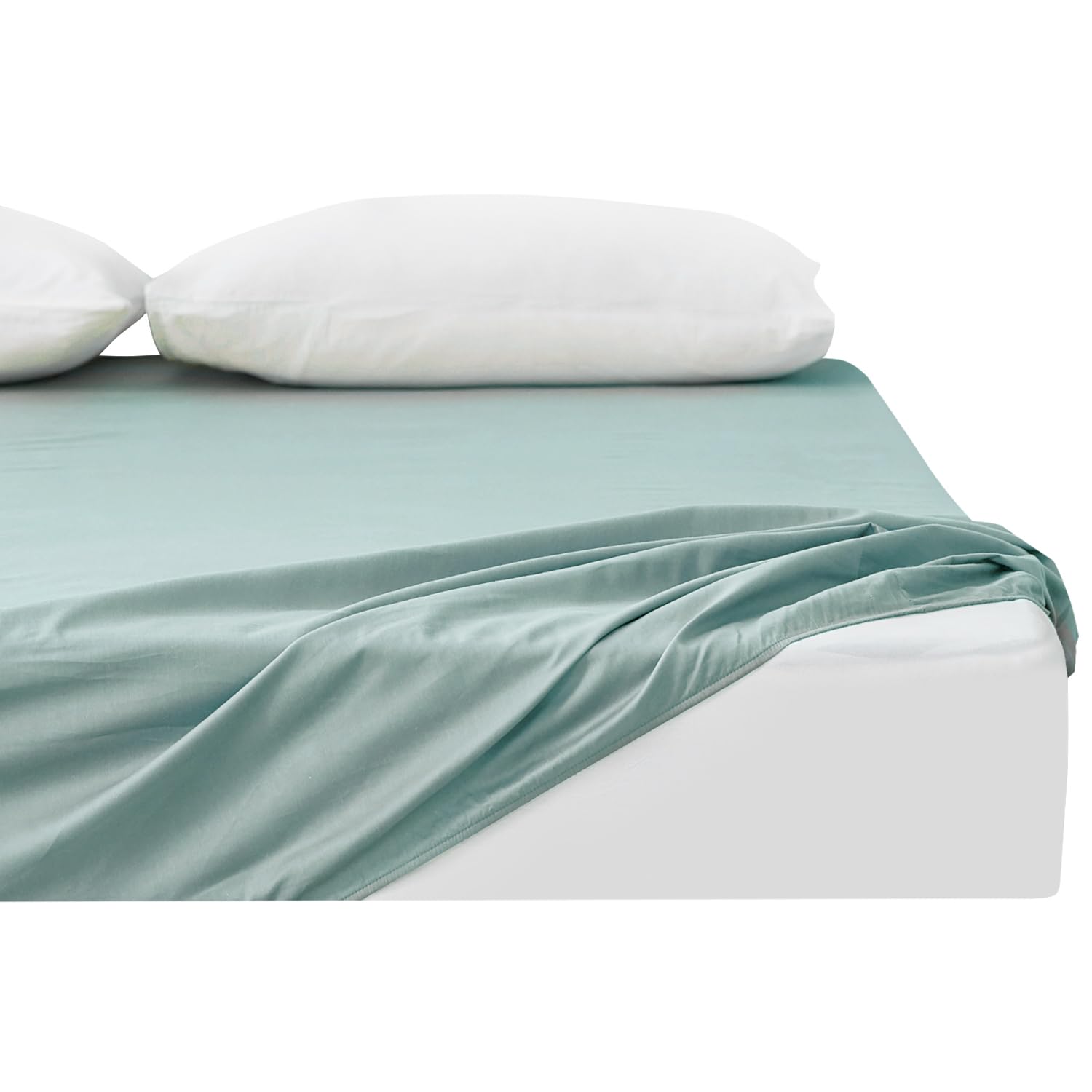 Kumori 100% Cotton Fitted Sheet, No Pilling, Queen, Gentle on the Skin, Absorben