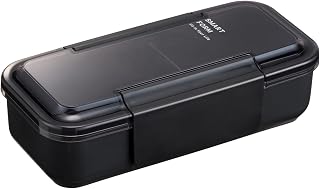 Lustroware Bento Box, Easy Care Lunch Box Slim, Men, 1-Tier, 600ml, Dark Gray, Integrated Packing, Easy to Wash, Microwave Safe, Dishwasher Safe, Iwasaki Industry, B-1491 DN