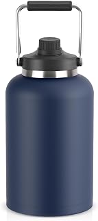 128oz Insulated Water Bottle with Spout Lid and Handle, One Gallon Double Vacuum Stainless Steel Water Jug for Hot and Cold Drinks Sweat Proof Ideal for