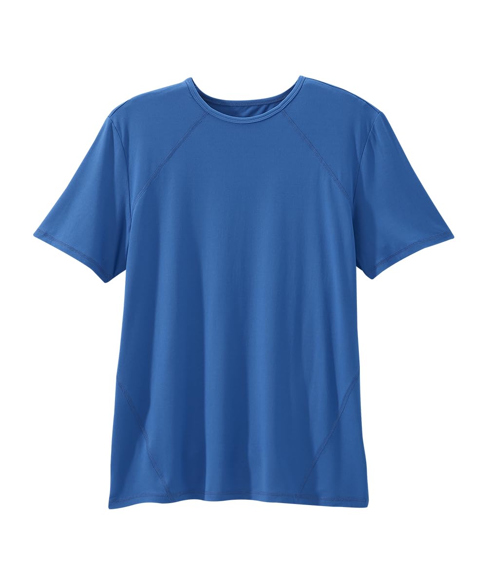 Silverts Men's Adaptive Open Back T-Shirt, Assisted Dressing Active Tee