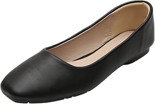 ANUFER Women's Ballet Flats Pointed-Toe Microfiber Leather Slip-on Dress Pumps Shoes