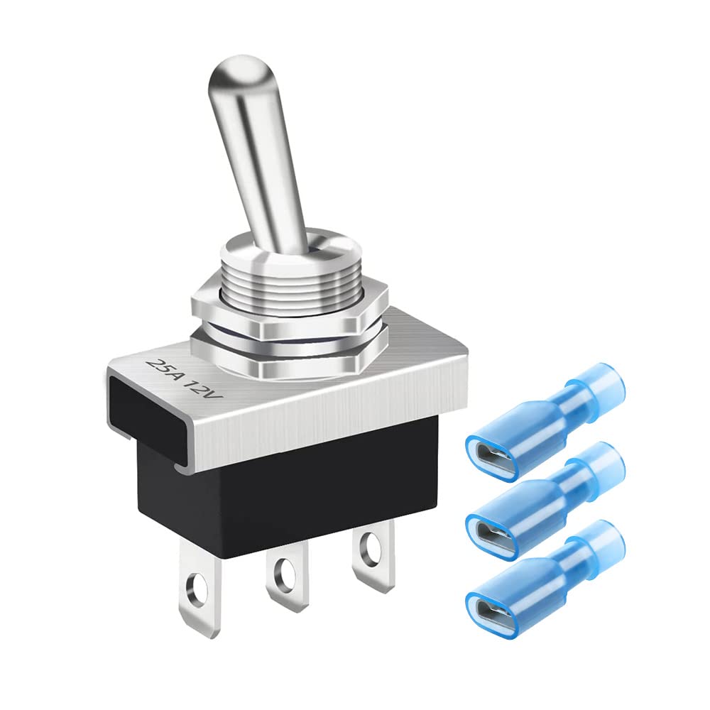 Gebildet Metal ON/OFF/ON Toggle Switch 25A 12VDC/15A 24VDC/10A 250VAC/ 15A 125VA
