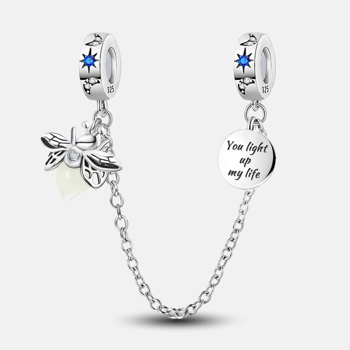 1Pc Fashionable Silver Safety Chain Series Charm Fit DIY Jewelry Matching Dating