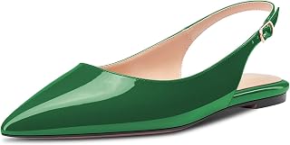 HDEUOLM Women's Flat Shoes Low Kitten Heel Lace Pumps Slip-on Slingback Office Shoes Party Dress