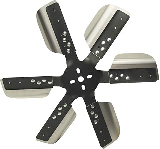 Derale Mechanical Cooling Fan, 18 in Fan, 6 Blade, 5/8 in Pilot, Universal Bolt Pattern, Steel Hub/Stainless Blades, Black Powder Coat/Natural, Each