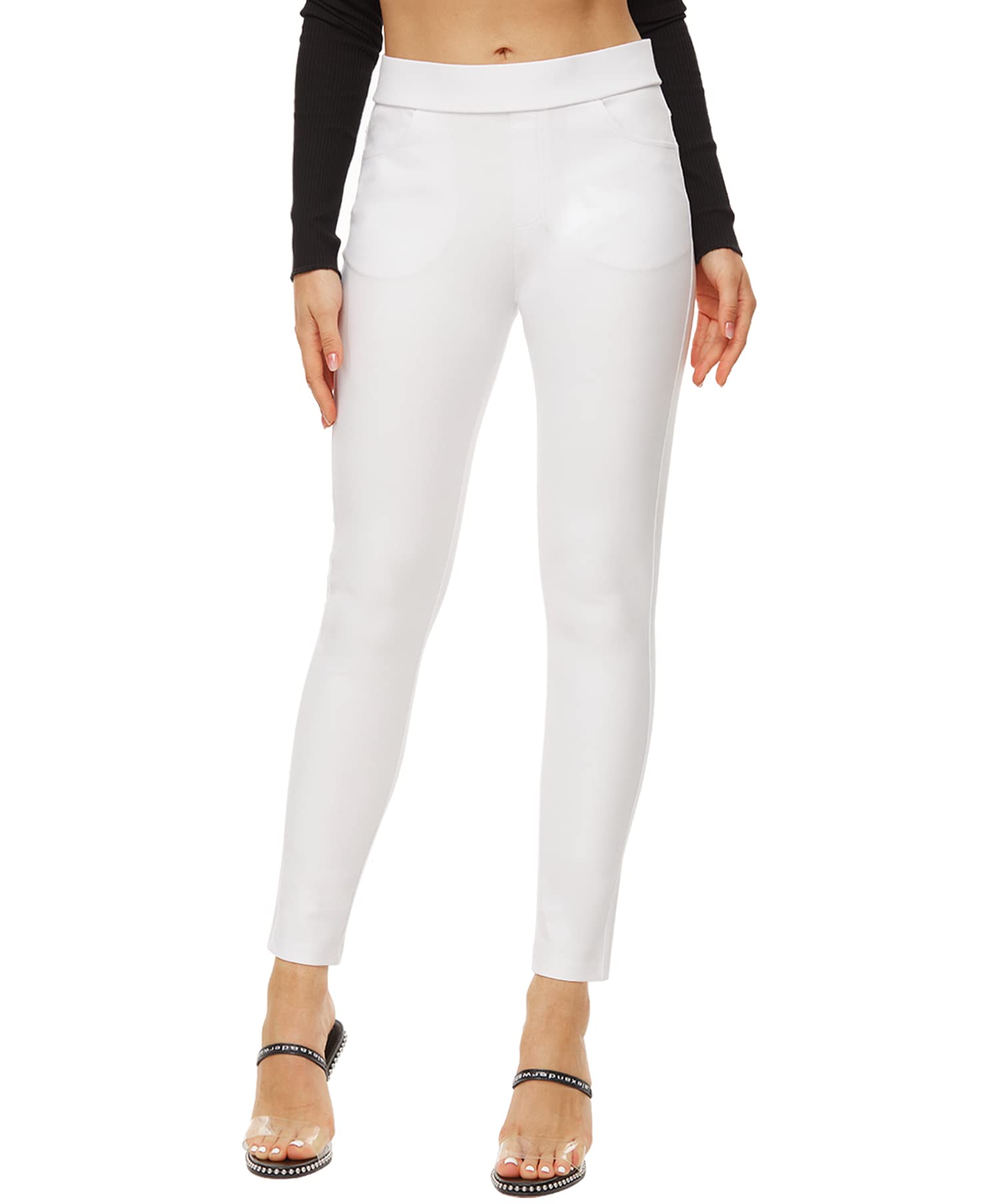 Ginasy Dress Pants for Women, Pull-On Business Casual Leggings