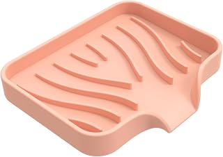Silicone Soap Dish Bar Soap Holder, 2 Self Draining Soap Trays shower, bathroom, kitchen, bathtub, pink