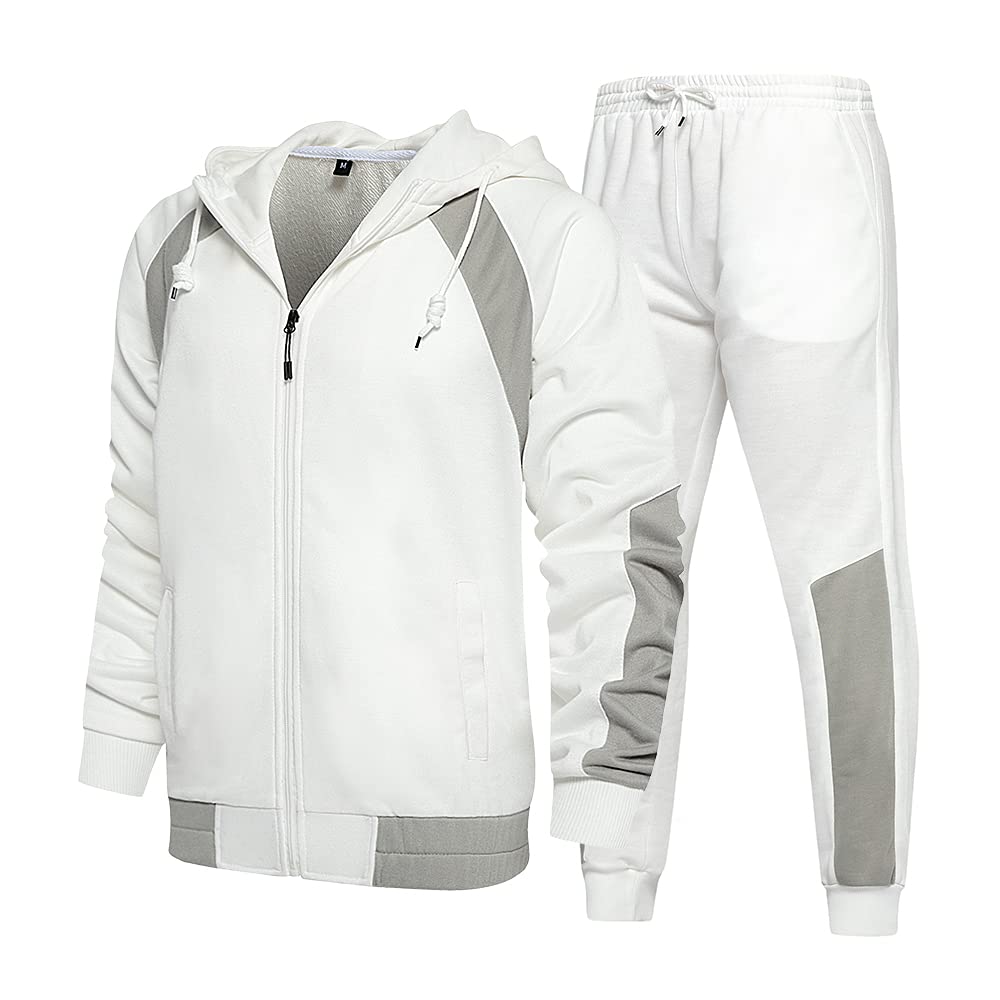 MANTORS Men's Hooded Athletic Tracksuit Casual 2 Pieces Suits Color Block Hoodie