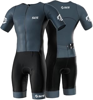 SLS3 Triathlon Suits Mens - Elite Aero Sleeved Trisuit for Swim Bike Run | Full Zip Tri Suit Men with Rapid-Dry Performance Fabric, Low-Profile Italian Chamois, Aero Sleeves, Internal & Rear Pockets