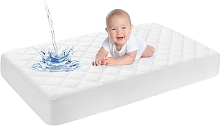 Yoofoss Waterproof Baby Mattress Protector 70 x 140 cm Adjustable Fitted Sheet Removable and Washable for Cot Bed