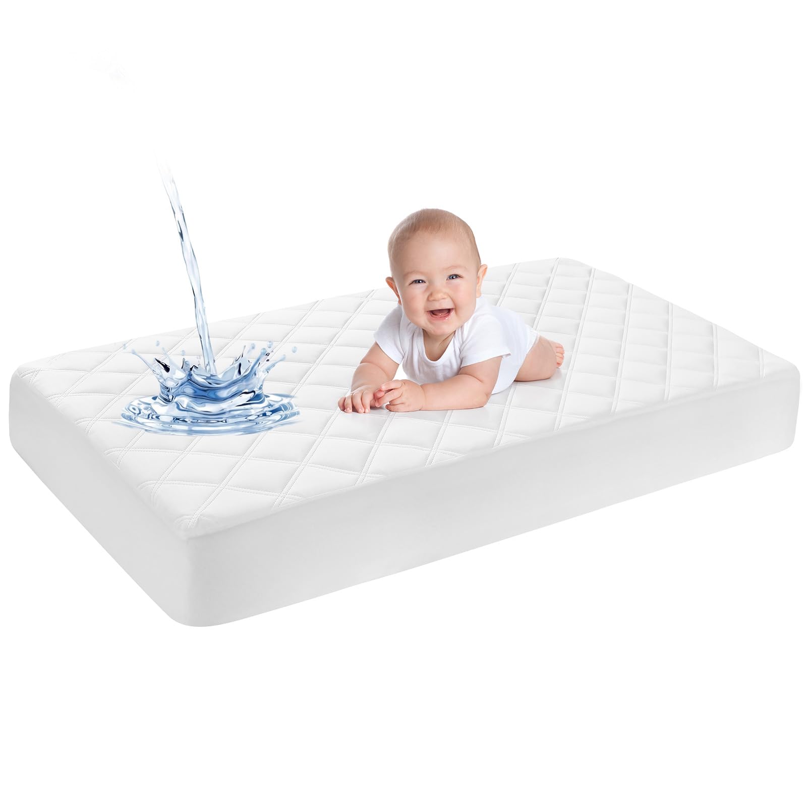 Yoofoss Waterproof Baby Mattress Protector 70 x 140 cm Adjustable Fitted Sheet R