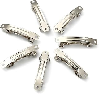 50 Pieces Metal Iron Alligator Hair Clips with Single Prong Teeth Hair Bows Barber Accessories 46mm Long