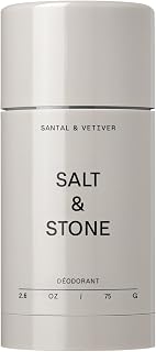 Salt & Stone Aluminum-Free Deodorant, Women & Men Santal & Vetiver 2.6 oz | Extra Strength 48 Hour Protection, Gender Neutral Scent, Made with Niacinamide, Spirulina, Magnesium & Antioxidants