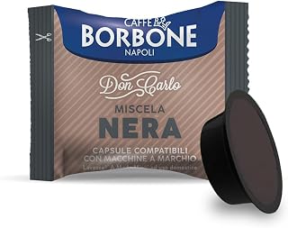CAFFÈ BORBONE Don Carlo, Black Blend - 50 Capsules - Compatible with Lavazza A Modo Mio Household Machines