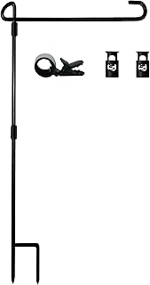 Garden Flag Stand-Holder-Pole with Flag Stopper and Clip Waterproof Powder-Coated Paint for House Flags,Decorative Yard Seasonal Flags