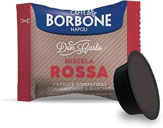Caffè Borbone Don Carlo, Red Blend – 100 Capsules – Compatible with Lavazza Machines* A Modo Mio*